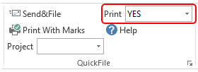 Send and Filr Print Box Highlighted